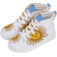 Flag Map Of Argentina & Islas Malvinas Kids  Hi-top Skate Sneakers