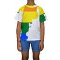 LGBT Flag Map of Argentina Kids  Short Sleeve Swimwear View1