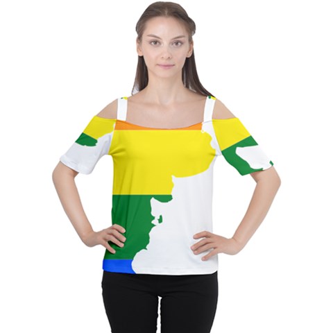 Lgbt Flag Map Of Argentina Cutout Shoulder Tee by abbeyz71