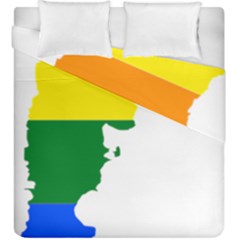Lgbt Flag Map Of Argentina Duvet Cover Double Side (king Size) by abbeyz71