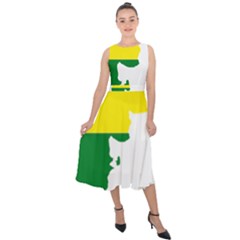 Lgbt Flag Map Of Argentina Midi Tie-back Chiffon Dress by abbeyz71