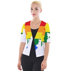 Lgbt Flag Map Of Argentina Cropped Button Cardigan by abbeyz71