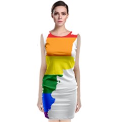 Lgbt Flag Map Of Argentina Sleeveless Velvet Midi Dress by abbeyz71