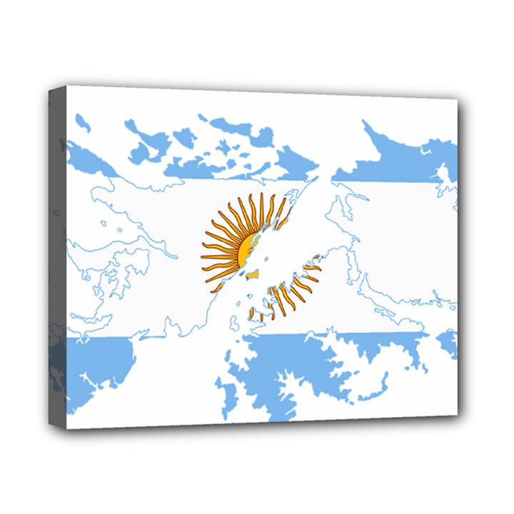 Flag map of Islas Malvinas Canvas 10  x 8  (Stretched)