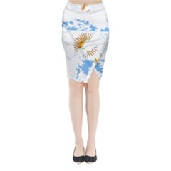 Flag map of Islas Malvinas Midi Wrap Pencil Skirt