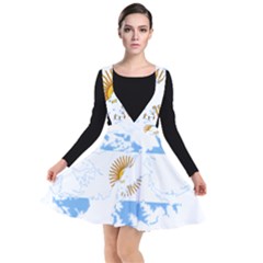 Flag map of Islas Malvinas Plunge Pinafore Dress