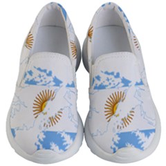 Flag map of Islas Malvinas Kids  Lightweight Slip Ons