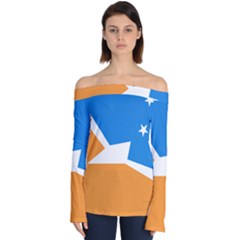 Flag Of Tierra Del Fuego Province, Argentina Off Shoulder Long Sleeve Top by abbeyz71