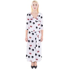 Bianca Del Rio Pattern Quarter Sleeve Wrap Maxi Dress by Valentinaart