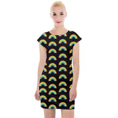 Pride Rainbow Flag Pattern Cap Sleeve Bodycon Dress by Valentinaart