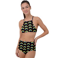 Pride Rainbow Flag Pattern High Waist Tankini Set by Valentinaart