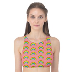 Pride Rainbow Flag Pattern Tank Bikini Top by Valentinaart