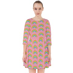 Pride Rainbow Flag Pattern Smock Dress by Valentinaart