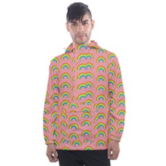 Pride Rainbow Flag Pattern Men s Front Pocket Pullover Windbreaker by Valentinaart