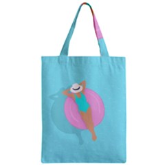 Lady In The Pool Zipper Classic Tote Bag by Valentinaart