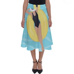 Lady In The Pool Perfect Length Midi Skirt by Valentinaart