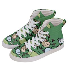 Ostrich Jungle Monkey Plants Men s Hi-Top Skate Sneakers