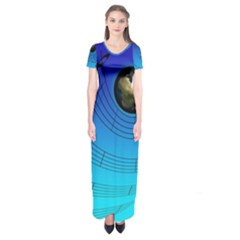 Music Reble Sound Concert Short Sleeve Maxi Dress