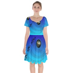 Music Reble Sound Concert Short Sleeve Bardot Dress by HermanTelo