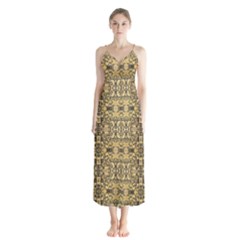 Aztec 4 Button Up Chiffon Maxi Dress by ArtworkByPatrick