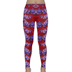 Flowers So Small On A Bed Of Roses Classic Yoga Leggings by pepitasart