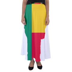 Benin Africa Borders Country Flag Flared Maxi Skirt