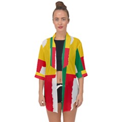 Benin Africa Borders Country Flag Open Front Chiffon Kimono