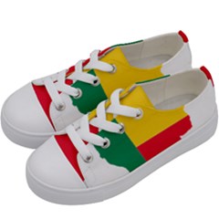 Benin Africa Borders Country Flag Kids  Low Top Canvas Sneakers