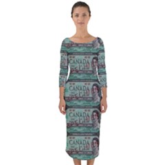 A 9 Quarter Sleeve Midi Bodycon Dress by ArtworkByPatrick