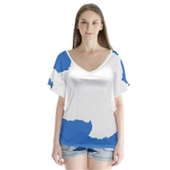 Proposed Flag Of Antarctica V-neck Flutter Sleeve Top