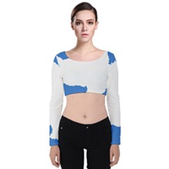 Proposed Flag Of Antarctica Velvet Long Sleeve Crop Top by abbeyz71