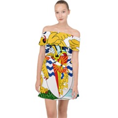 Coat Of Arms Of The British Antarctic Territory Off Shoulder Chiffon Dress by abbeyz71