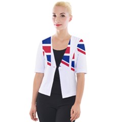 Flag Of The British Antarctic Territory Cropped Button Cardigan by abbeyz71