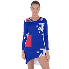 Flag Of The French Southern And Antarctic Lands Asymmetric Cut-out Shift Dress