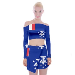 Flag Of The French Southern And Antarctic Lands Off Shoulder Top With Mini Skirt Set by abbeyz71