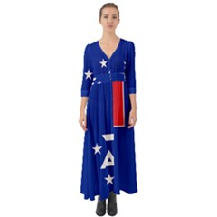 Flag Of The French Southern And Antarctic Lands Button Up Boho Maxi Dress by abbeyz71