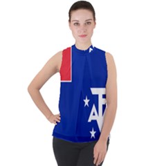 Flag Of The French Southern And Antarctic Lands Mock Neck Chiffon Sleeveless Top by abbeyz71