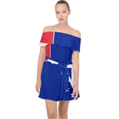 Flag Of The French Southern And Antarctic Lands Off Shoulder Chiffon Dress by abbeyz71