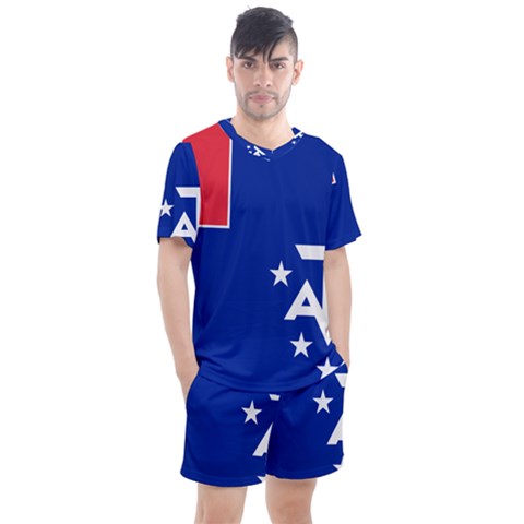 Flag Of The French Southern And Antarctic Lands Men s Mesh Tee And Shorts Set by abbeyz71