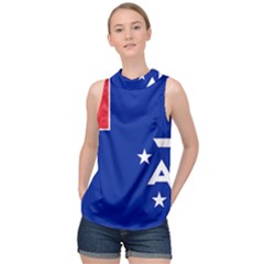 Flag Of The French Southern And Antarctic Lands High Neck Satin Top by abbeyz71