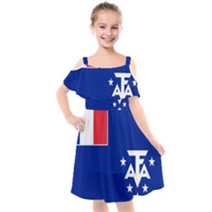 Flag Of The French Southern And Antarctic Lands Kids  Cut Out Shoulders Chiffon Dress by abbeyz71