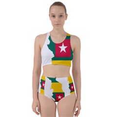 Togo Flag Map Geography Outline Racer Back Bikini Set by Sapixe