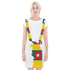 Togo Flag Map Geography Outline Braces Suspender Skirt by Sapixe