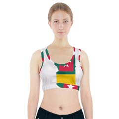 Togo Flag Map Geography Outline Sports Bra With Pocket by Sapixe