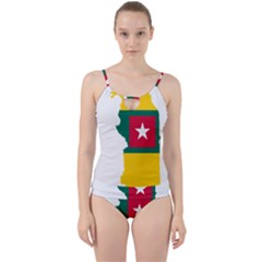 Togo Flag Map Geography Outline Cut Out Top Tankini Set by Sapixe