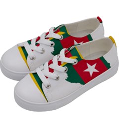 Togo Flag Map Geography Outline Kids  Low Top Canvas Sneakers by Sapixe