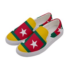Togo Flag Map Geography Outline Women s Canvas Slip Ons