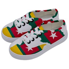 Togo Flag Map Geography Outline Kids  Classic Low Top Sneakers by Sapixe