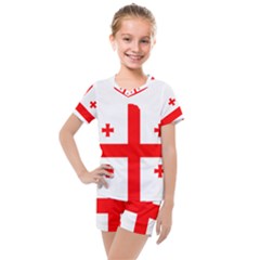 Borders Country Flag Geography Map Kids  Mesh Tee And Shorts Set