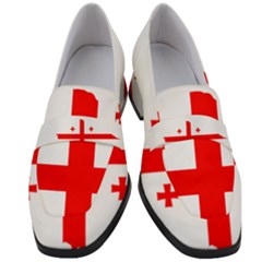 Borders Country Flag Geography Map Women s Chunky Heel Loafers by Sapixe